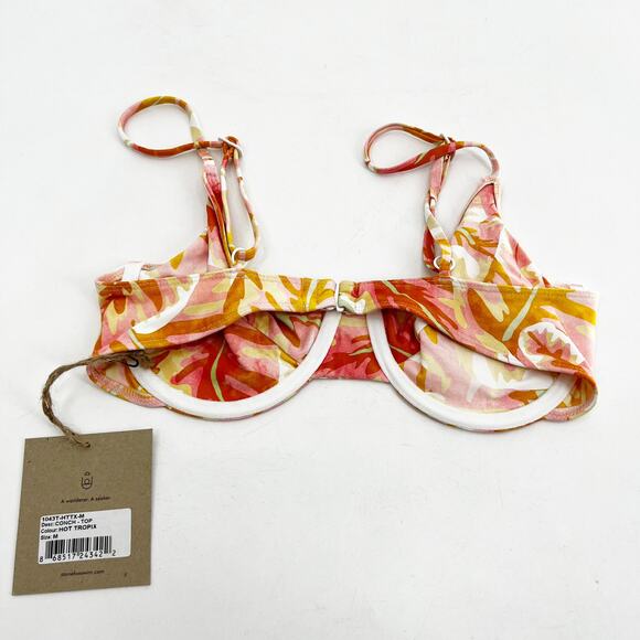 NWT Revolve x Stone Fox Swim Floral Underwired Conch Bikini Top Swimwear Size M - Picture 3 of 4
